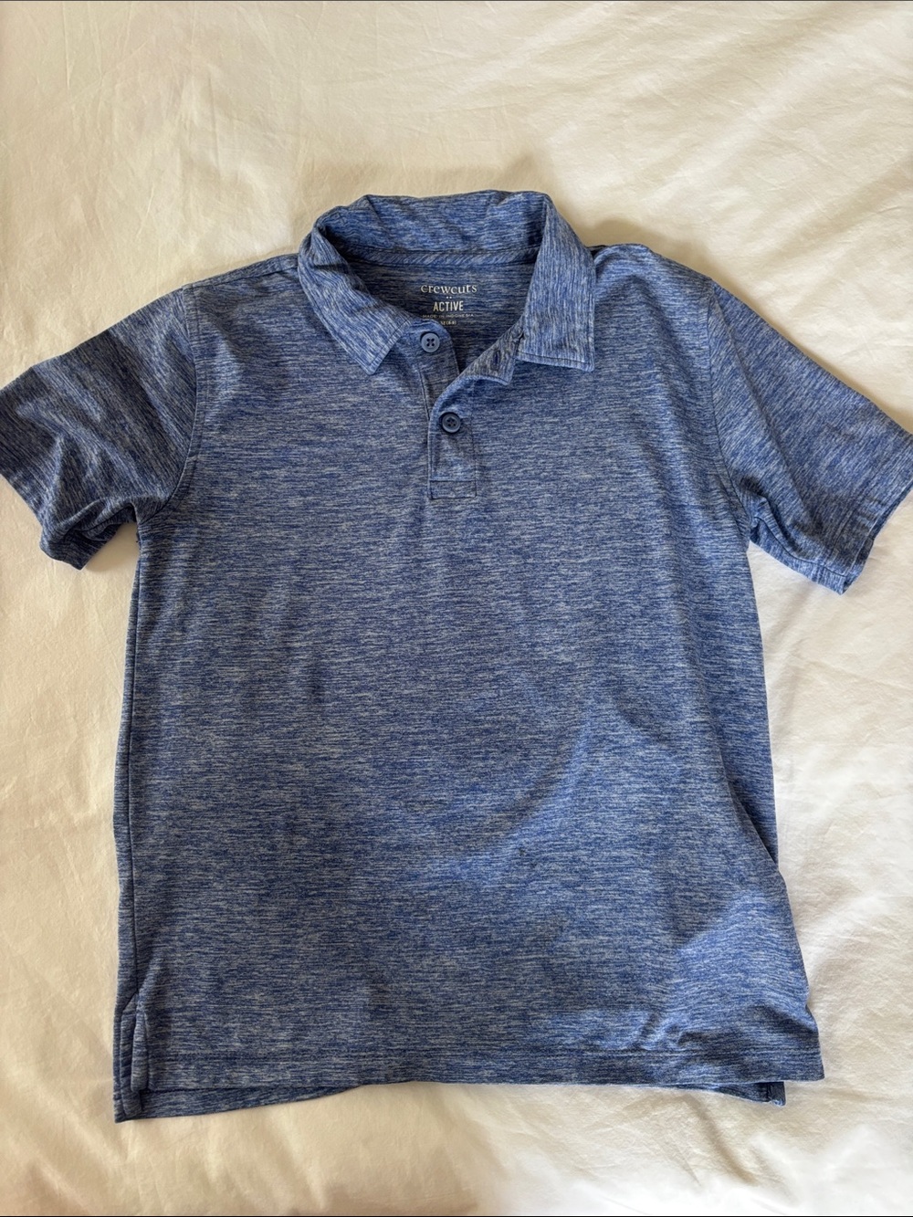 Crewcuts Heathered Navy Blue performance Polo Shirt